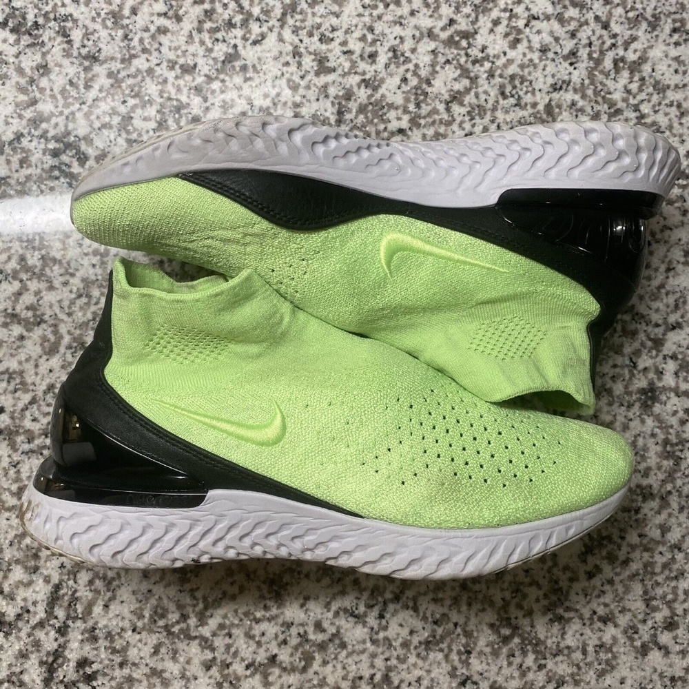 Nike Rise React Flyknit Shoes Lime Blast/Black [AV5554-330] Men’s Size 9 - Rare